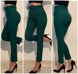 3345 yeşil kemerli pantolon